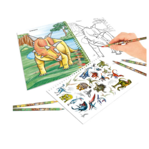Dino World Colouring Book With Coloured Pencils 11385