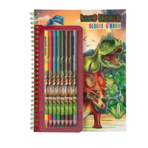 Dino World Colouring Book With Coloured Pencils 11385