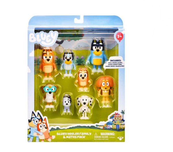 Bluey Heeler Family And Mates 8pc Figure Set