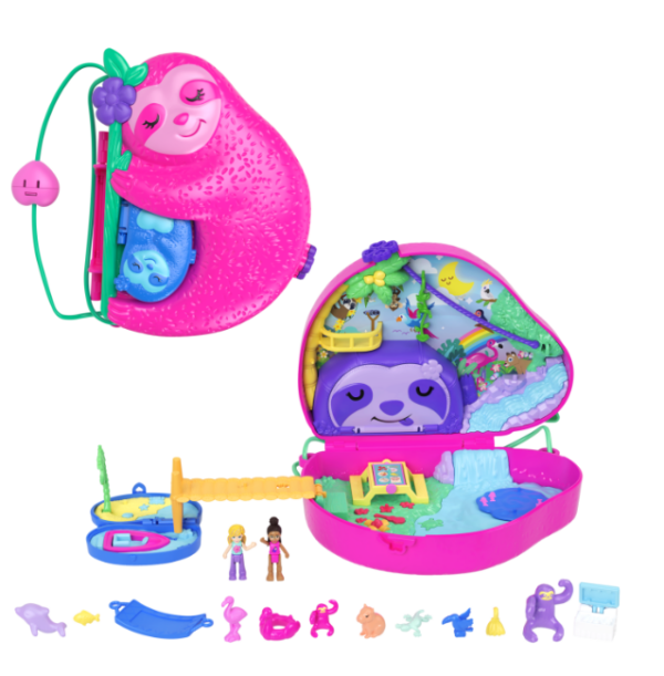 Polly Pocket Sloth Family 2-in-1 Purse Compact